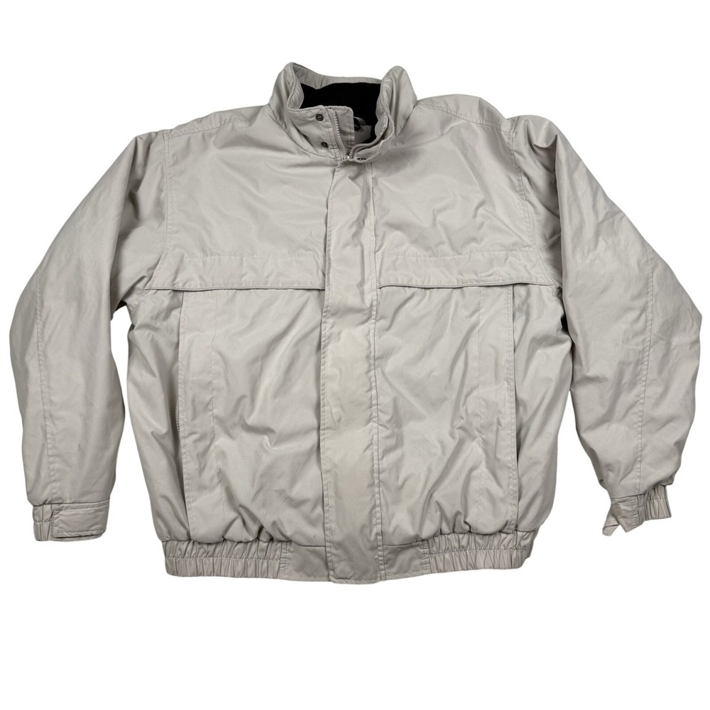 St. John's Bay Men's Jacket Lightweight Tan Quilted, Size Large